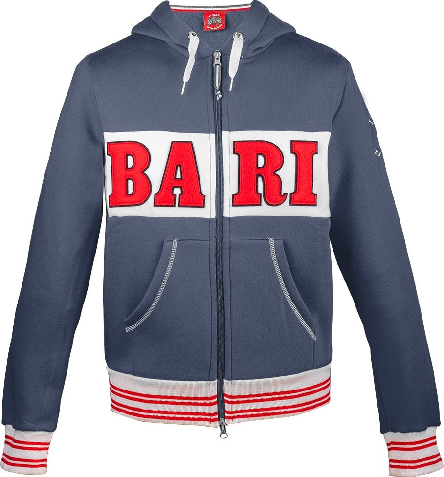 La Bari - Felpa da stadio con ricamo, zip e cappuccio - LABARI.SHOP