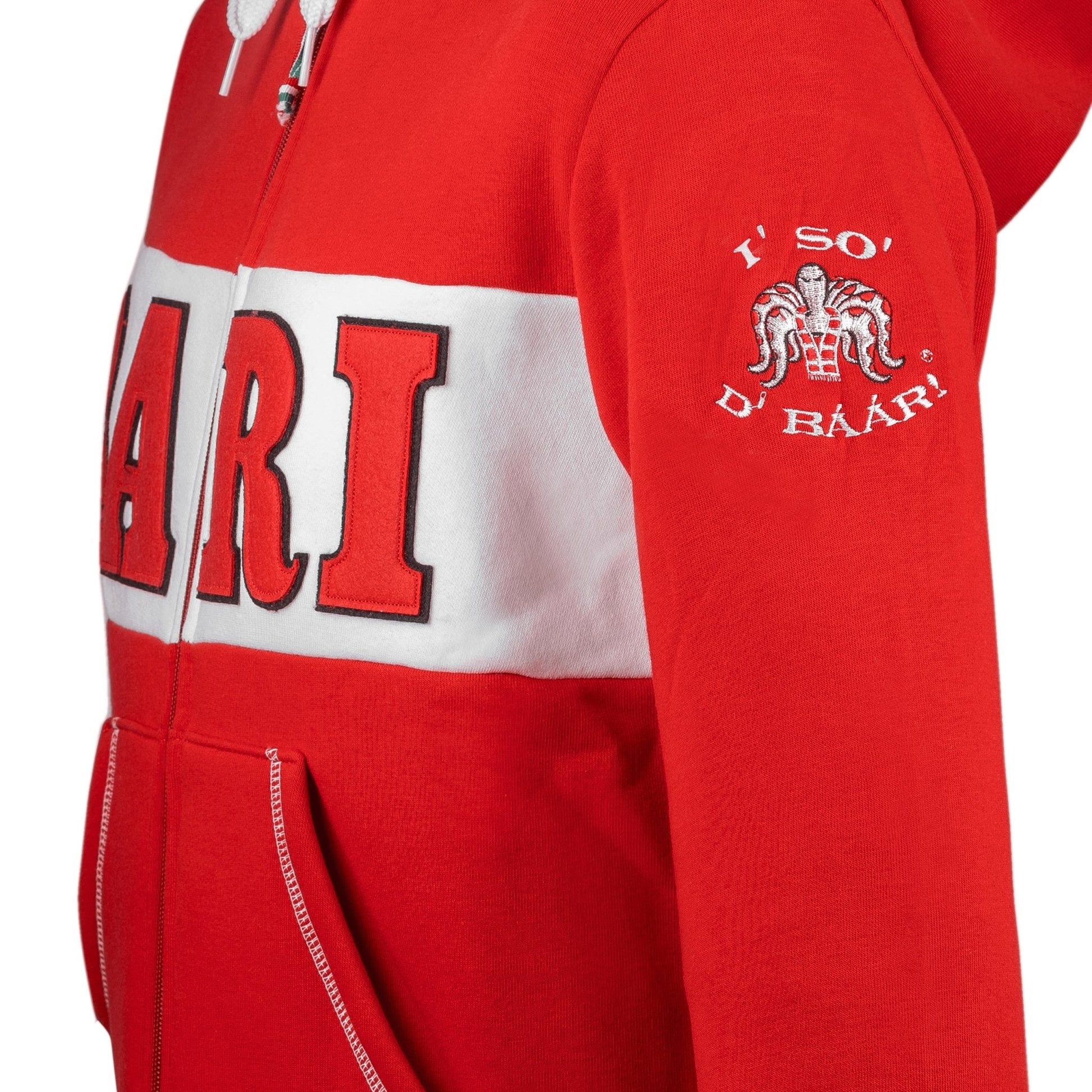 La Bari - Felpa da stadio con ricamo, zip e cappuccio - LABARI.SHOP