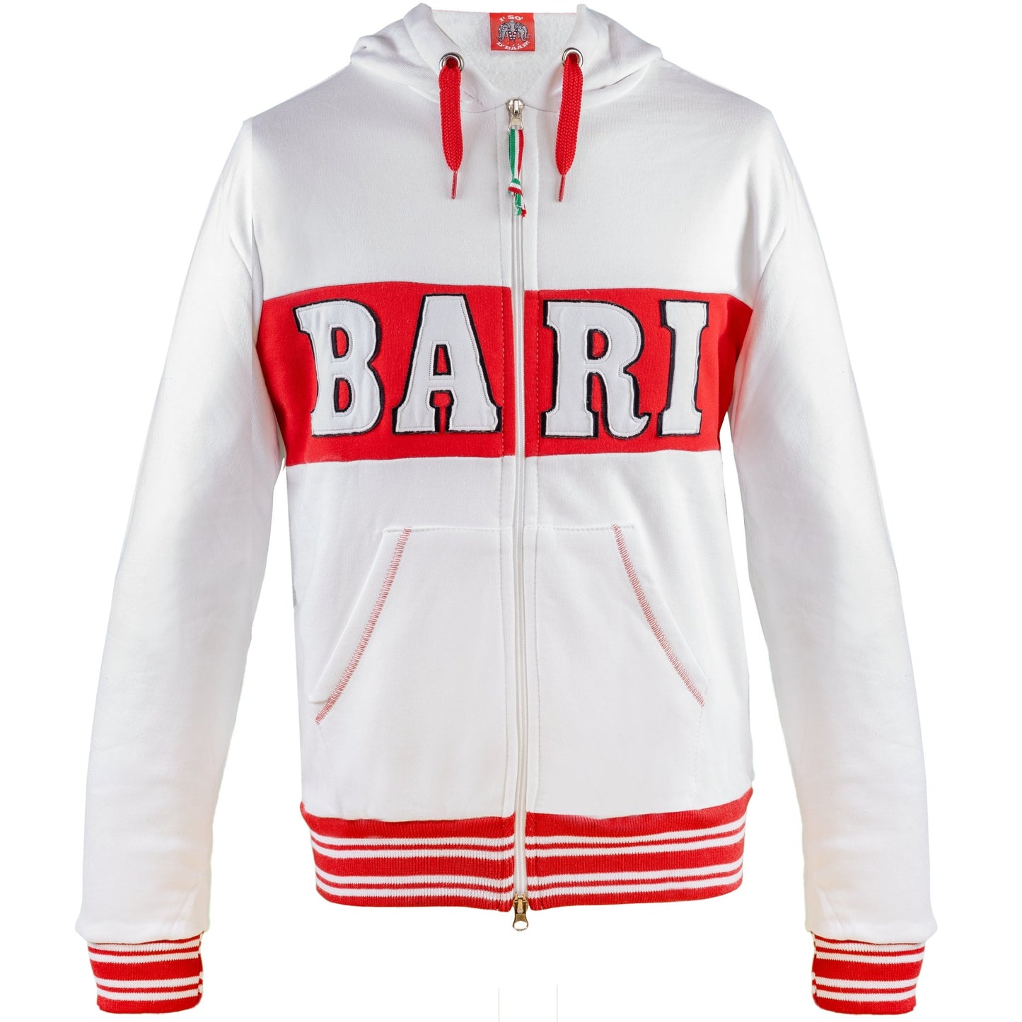 La Bari - Felpa da stadio con ricamo, zip e cappuccio - LABARI.SHOP