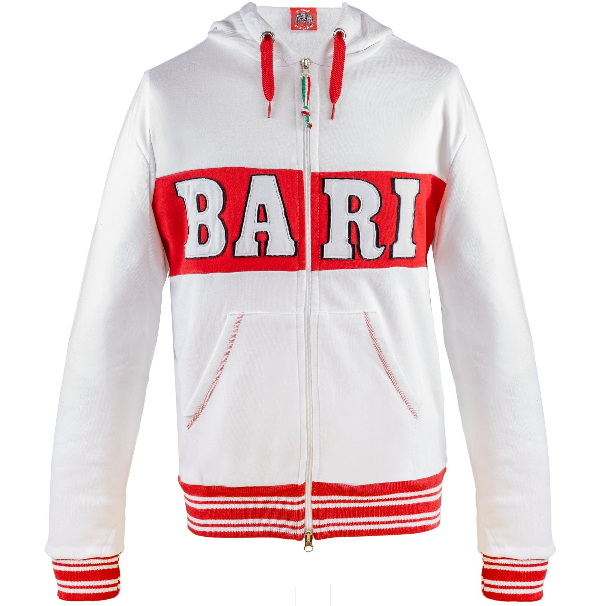 La Bari - Felpa da stadio con ricamo, zip e cappuccio - LABARI.SHOP